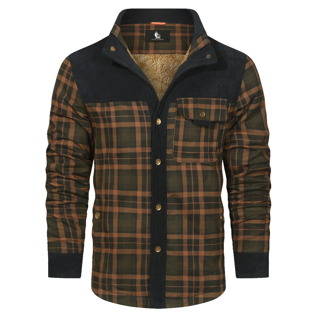 Geruite Overhemdjas Flannel Katoen Polyester Blauw Navy Herfst Winter Outdoor Casual Overshirt Longsleeve