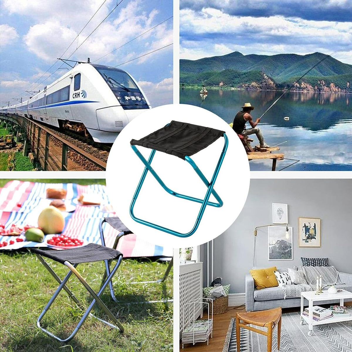 Opvouwbaar Campingkrukje Ultralight Aluminium 100kg Draagkracht Outdoor Visstoel Picknick Wandelen Tuin