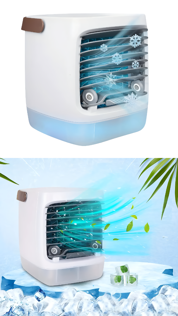Compacte Luchtkoeler USB Oplaadbaar Draagbaar voor Kamertje Kantoor Slaapkamer Airconditioning Stil Koeling