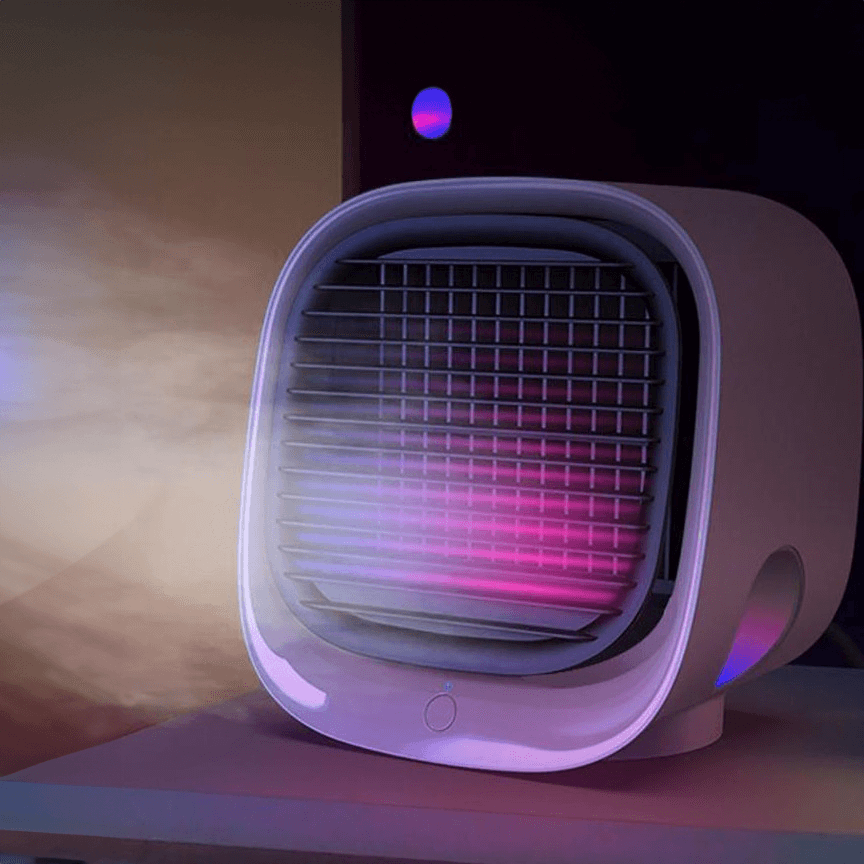 Draagbare USB Autokoeler met 3 Snelheden Waterkoeling en LED Sfeerverlichting Compacte Aircooler voor Auto