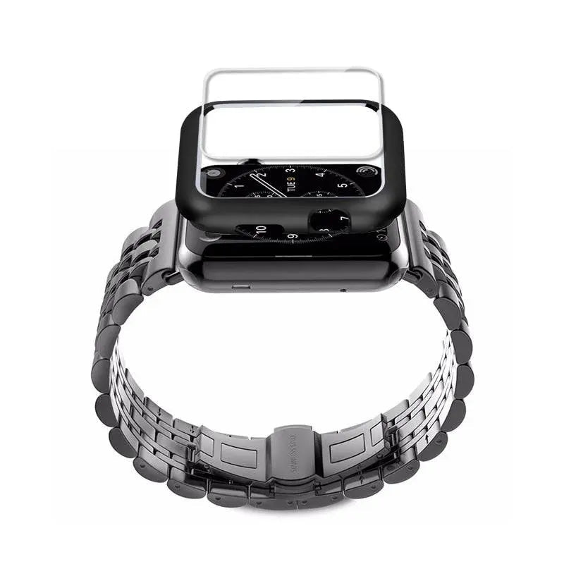 Smartwatch Armband met Hoesje Roestvrij Staal 44mm 42mm 40mm 38mm Display Bescherming Polsband Accessoire