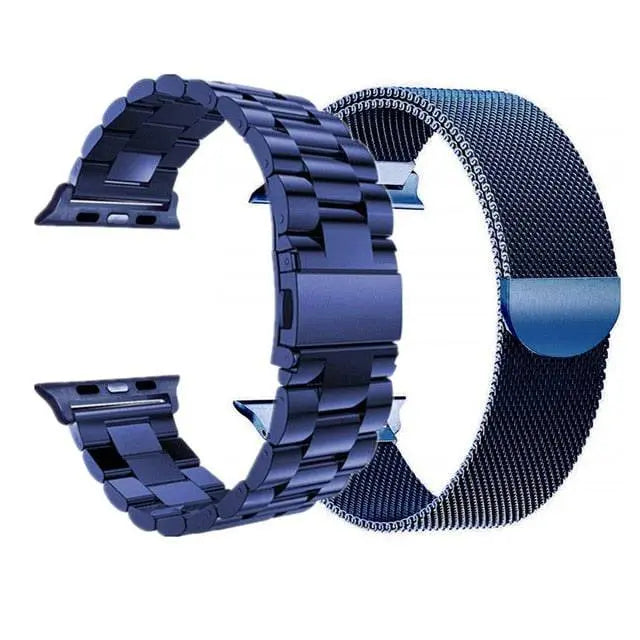 Metalen Horlogebanden voor Smartwatch 42-49mm Roestvrij Staal Mesh & Schakel Set 2 Stuks Verstelbaar