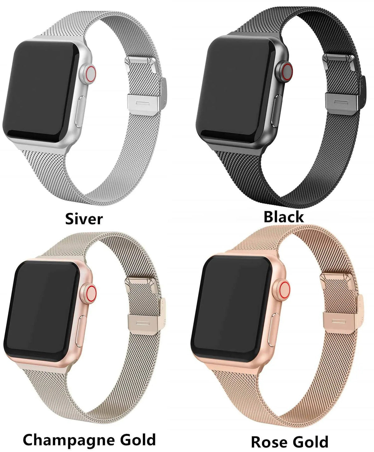 Roestvrij Stalen Mesh Smartwatchbandje 42mm 44mm 46mm 49mm Magnetische Sluiting Verstelbaar Polsband