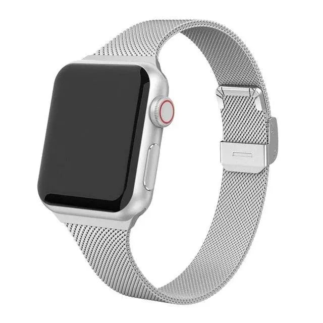 Roestvrij Stalen Mesh Smartwatchbandje 42mm 44mm 46mm 49mm Magnetische Sluiting Verstelbaar Polsband