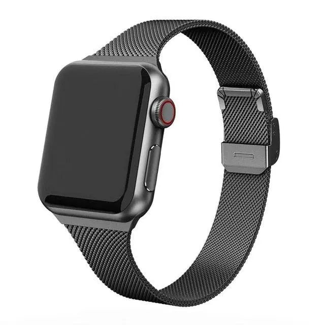 Roestvrij Stalen Mesh Smartwatchbandje 42mm 44mm 46mm 49mm Magnetische Sluiting Verstelbaar Polsband