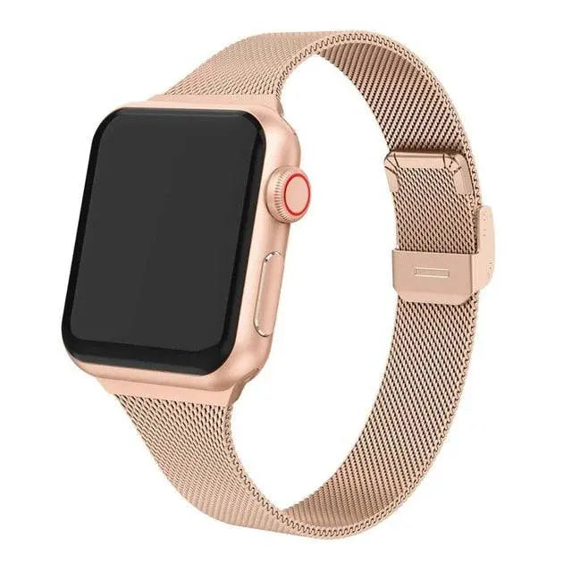Roestvrij Stalen Mesh Smartwatchbandje 42mm 44mm 46mm 49mm Magnetische Sluiting Verstelbaar Polsband