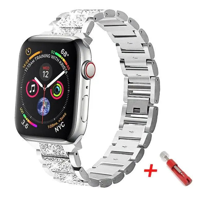 Roestvrij Stalen Horlogebandje met Beschermcase voor 38mm 40mm 42mm 44mm Smartwatch Metalen Polsband Stijlvol