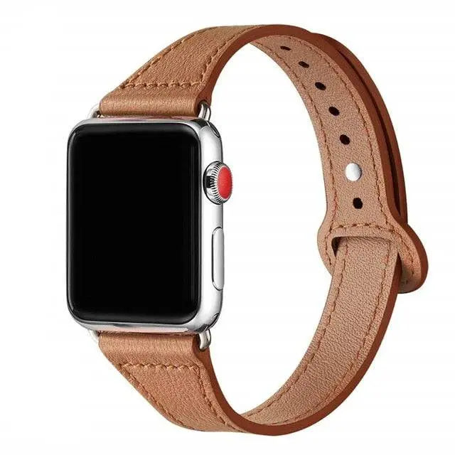 Leren Horlogebandje Dames Smal 38-49mm Smartwatch Premium Sluiting Stijlvol Comfortabel Verstelbaar Accessoire