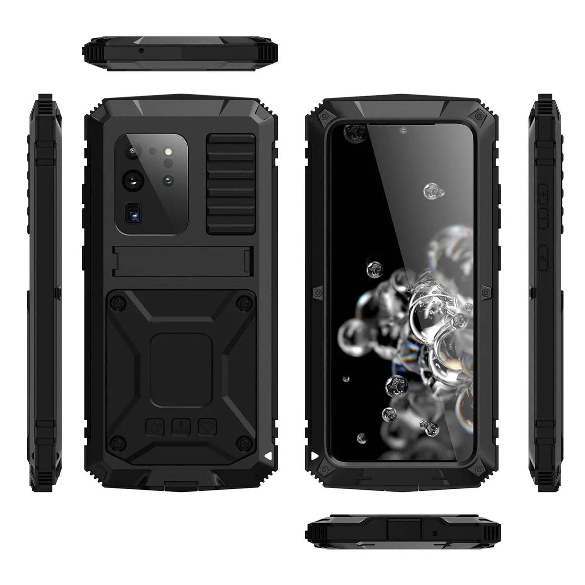 Metalen Telefoonhoes Aluminium Bescherming met Gehard Glas voor Galaxy S20 Plus en S20 Ultra Smartphone