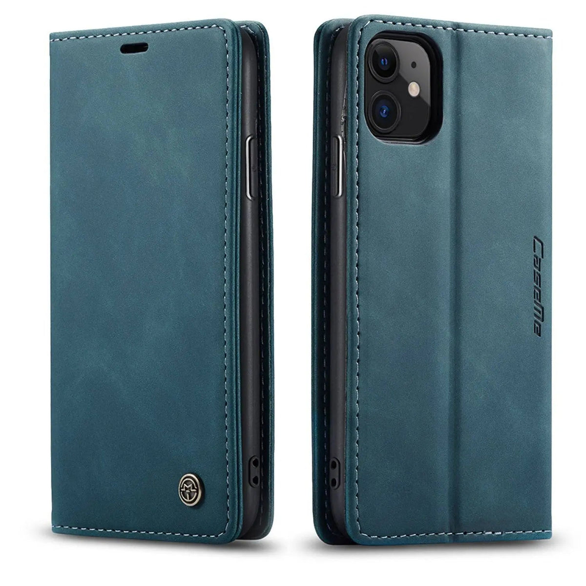 Lederen Portemonnee Telefoonhoesje iPhone 11 Cognac Zwart Rood Blauw Wallet Case Camera Bescherming Pasjes