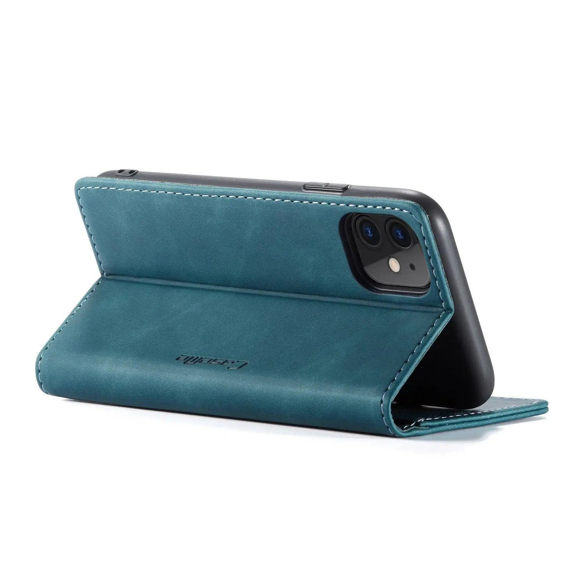 Lederen Portemonnee Telefoonhoesje iPhone 11 Cognac Zwart Rood Blauw Wallet Case Camera Bescherming Pasjes