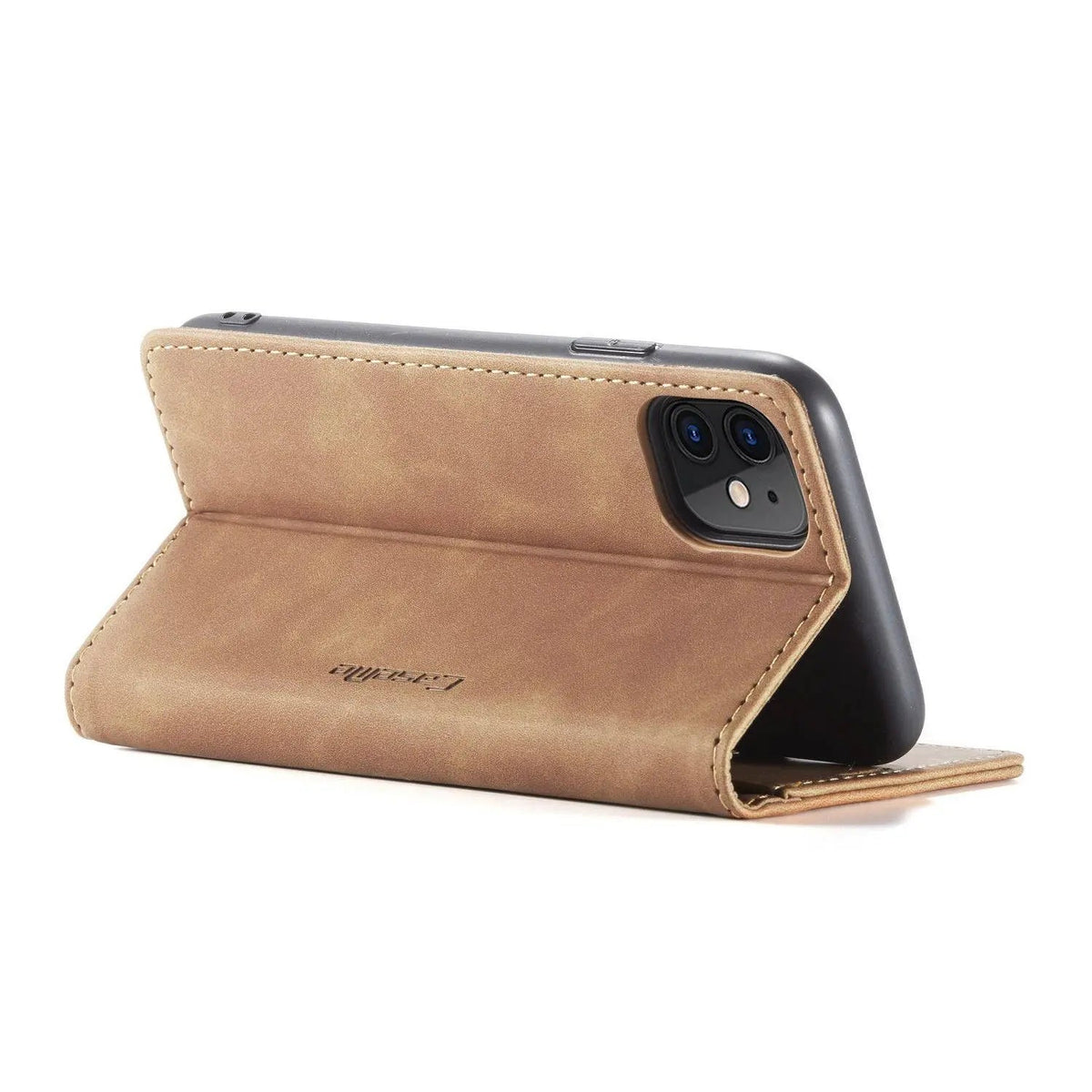 Lederen Portemonnee Telefoonhoesje iPhone 11 Cognac Zwart Rood Blauw Wallet Case Camera Bescherming Pasjes