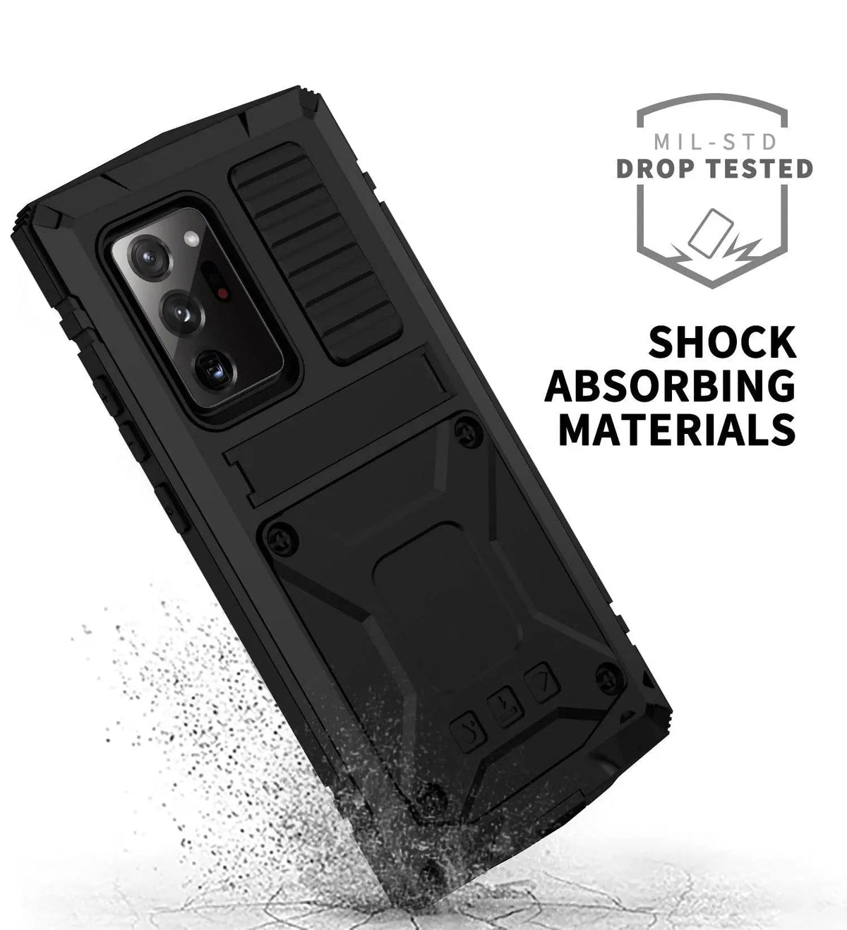 Metalen Telefoonhoes met Standaard Aluminium Schokbestendig Beschermhoes Smartphone Accessoire Robuust