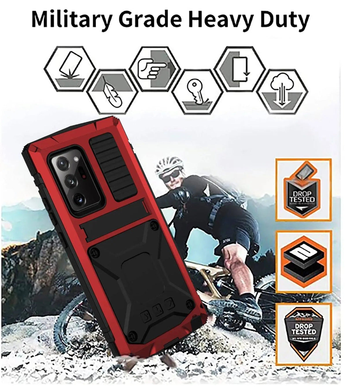Beschermhoes Aluminium Telefoon Galaxy S21 Ultra Plus met Standaard Gehard Glas Pantsering Volledige Bescherming