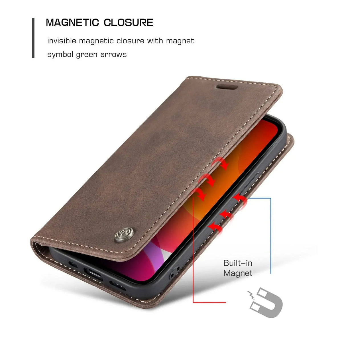 Lederen Portemonnee Hoesje voor iPhone 12 Serie - Kaarthouder Telefooncase met Allround Bescherming en Stijlvol Design