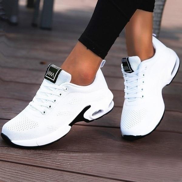 Dames Loopschoenen met Orthopedische Steun en 4 cm Plateau voor Comfort Schokdemping en Dagelijks Gebruik
