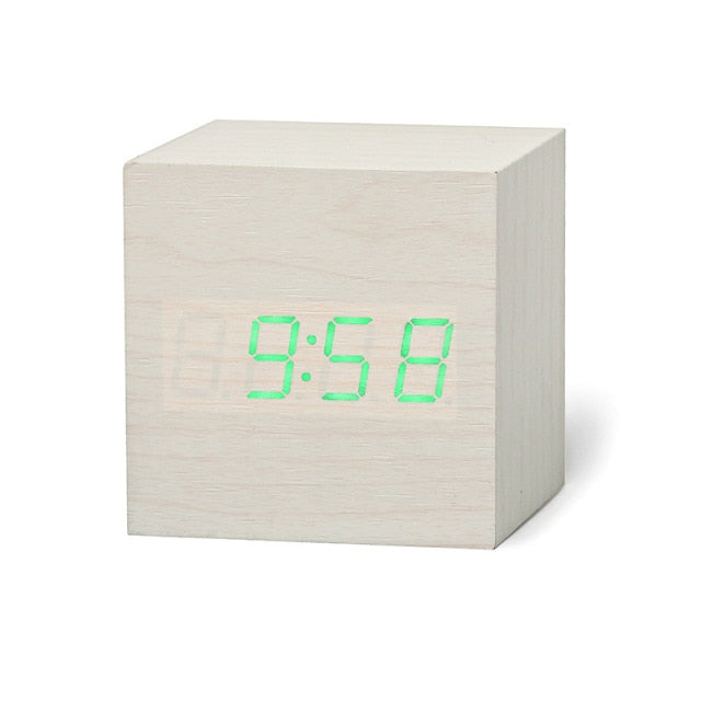 Digitale LED Wekker - Minimalistisch Vierkant Klokje met Nachtmodus