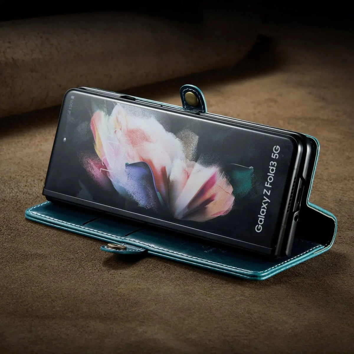 Leren Telefoonhoes met Portemonnee Kaarthouder voor Vouwbare Smartphone Zwart Blauw Rood Bruin Bescherming