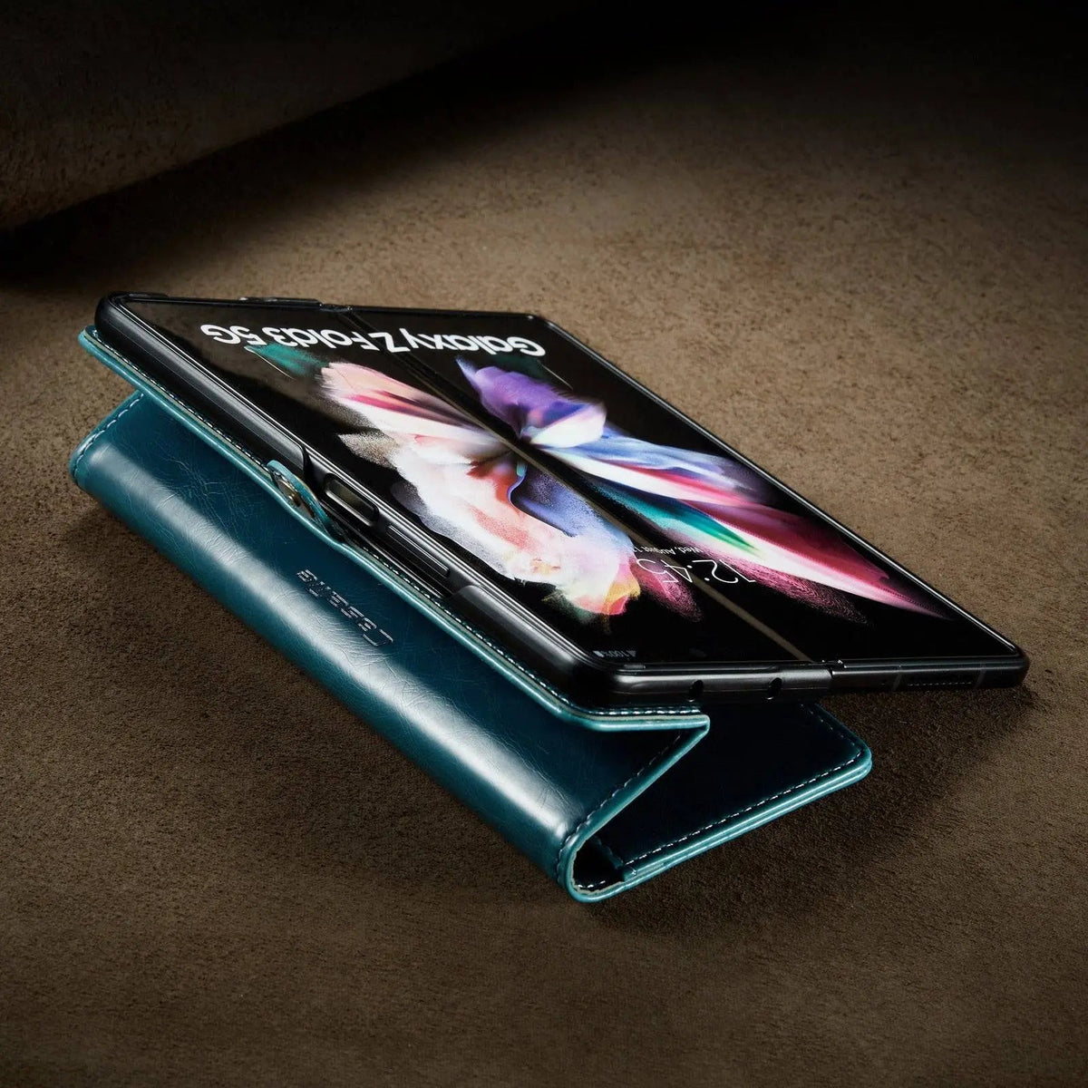 Leren Telefoonhoes met Portemonnee Kaarthouder voor Vouwbare Smartphone Zwart Blauw Rood Bruin Bescherming