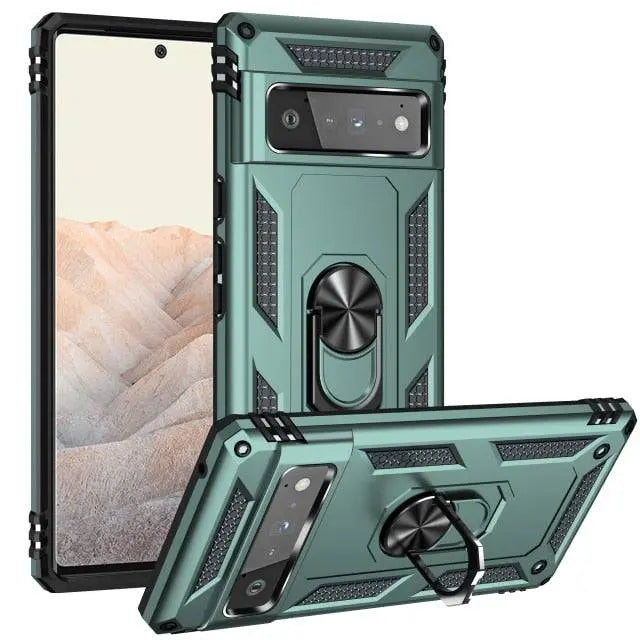Hybride Telefoonhoesje met Ringstandaard voor Google Pixel Stootvast Beschermend Ontwerp Handenvrij Gebruik