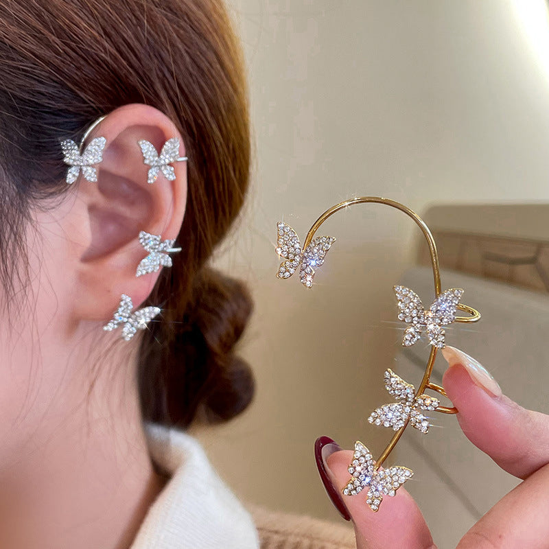 Verstelbare Oorklemmen Oorbellen - Elegante Tak-geïnspireerde Sieraden met Glinsterende Details voor Dames