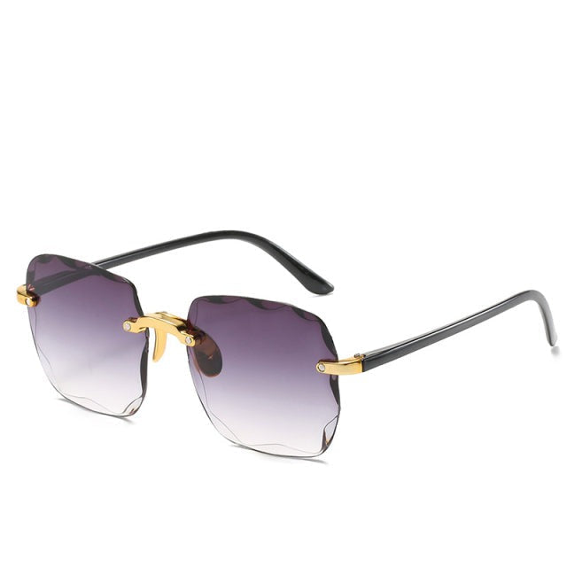 Randloze Rechthoekige Zonnebril UV400 Bescherming Unisex Vintage Stijl Lichtgewicht Dames Heren Retro