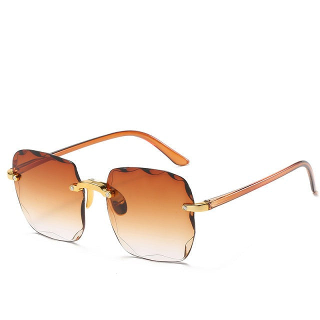 Randloze Rechthoekige Zonnebril UV400 Bescherming Unisex Vintage Stijl Lichtgewicht Dames Heren Retro