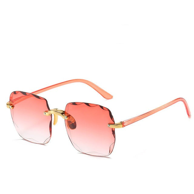 Randloze Rechthoekige Zonnebril UV400 Bescherming Unisex Vintage Stijl Lichtgewicht Dames Heren Retro