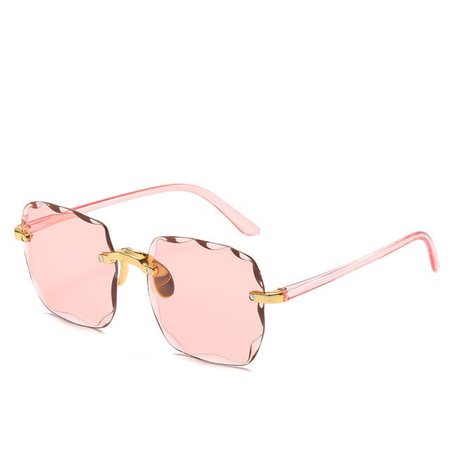 Randloze Rechthoekige Zonnebril UV400 Bescherming Unisex Vintage Stijl Lichtgewicht Dames Heren Retro