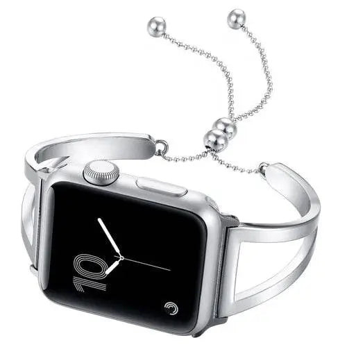 Sierlijke Horlogeband 42mm Metalen Schakelband Roségoud Zilver Zwart Dames Smartwatch Polsband Vervangband