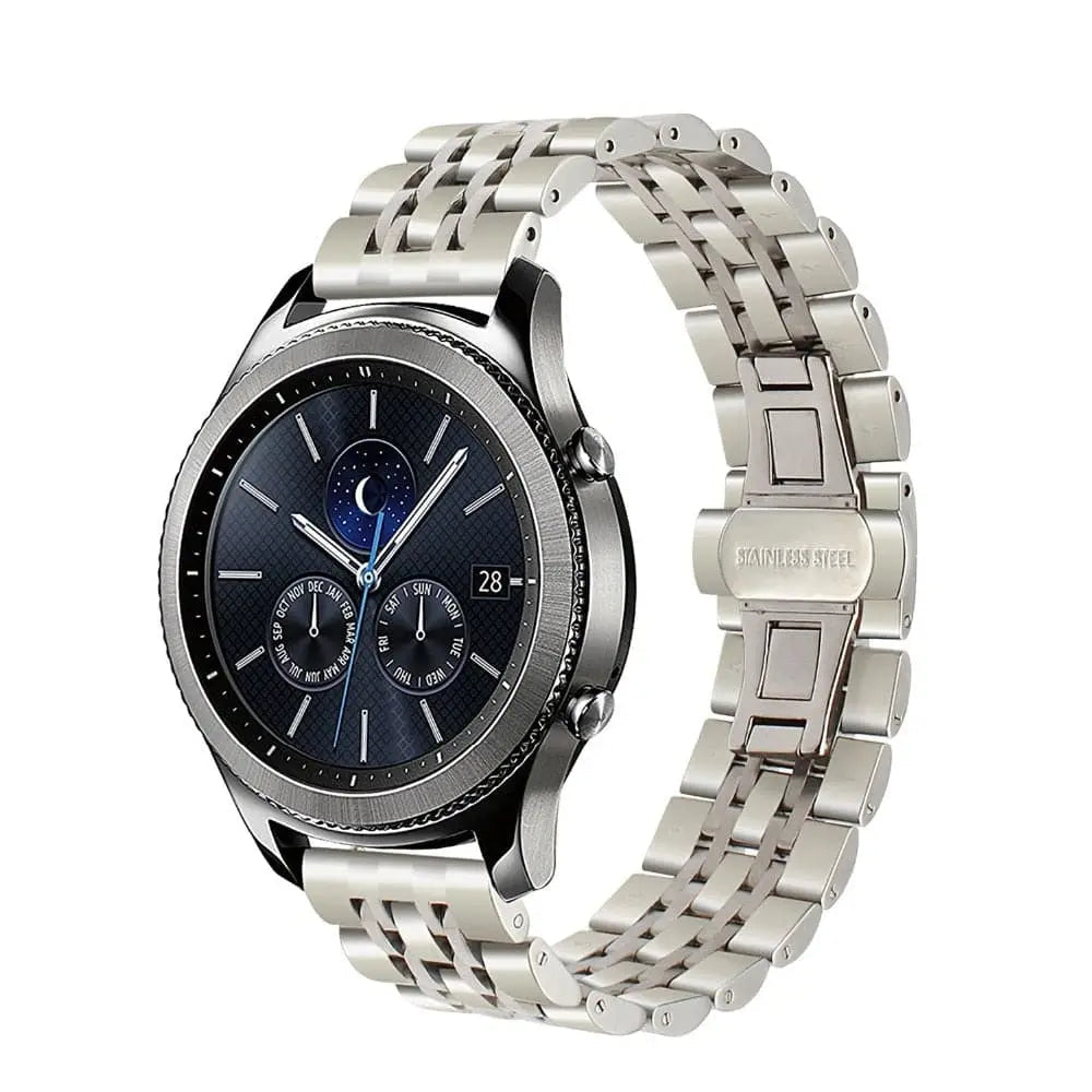 Roestvrijstalen Horlogeband 22mm Smartwatch Polsband Metalen Schakelband Verstelbaar Universeel Robuust