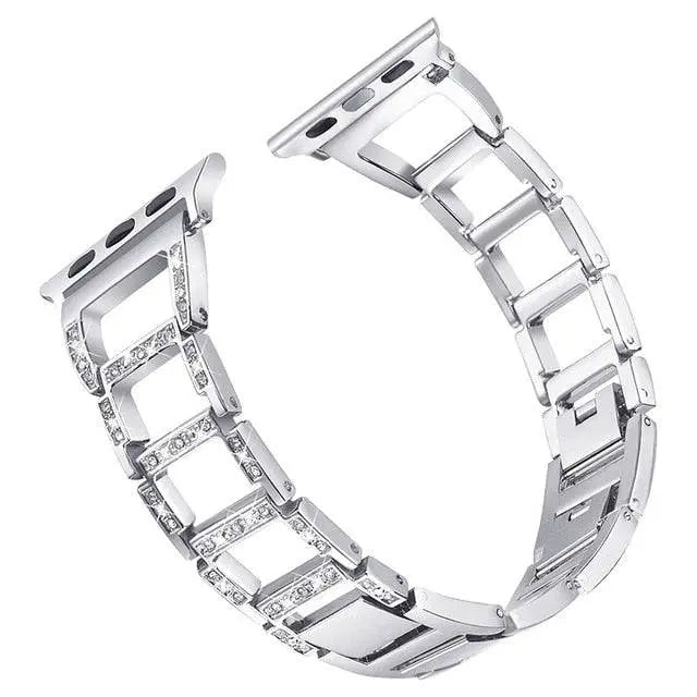 Smartwatch Armband Metaal 38-49mm Goud Zilver Rosé Zwart Elegante Schakelband Horloge Polsband Verstelbaar