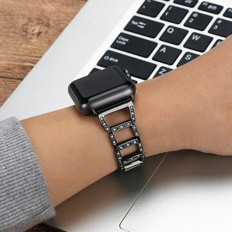 Smartwatch Armband Metaal 38-49mm Goud Zilver Rosé Zwart Elegante Schakelband Horloge Polsband Verstelbaar