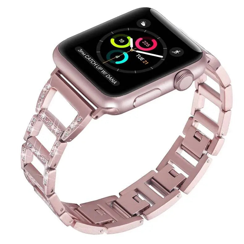 Smartwatch Armband Metaal 38-49mm Goud Zilver Rosé Zwart Elegante Schakelband Horloge Polsband Verstelbaar