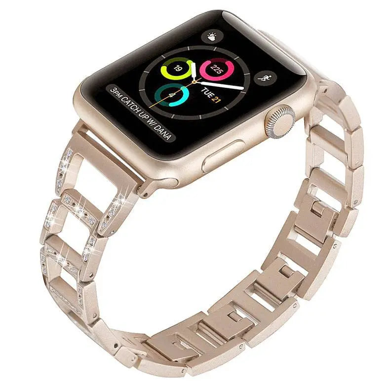 Smartwatch Armband Metaal 38-49mm Goud Zilver Rosé Zwart Elegante Schakelband Horloge Polsband Verstelbaar