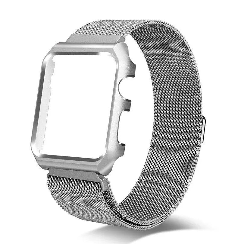 Smartwatch Bandje Roestvrij Staal Mesh met Beschermhoes 38mm 40mm 42mm 44mm Polsband Horlogeband Accessoire