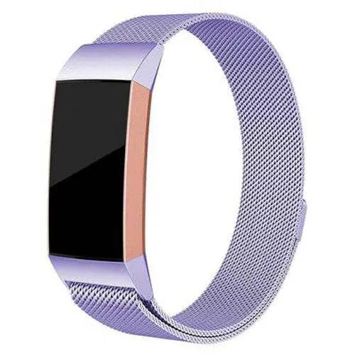 Metalen Horlogeband Mesh met Magnetische Sluiting Fitbit Charge 3 4 Verstelbaar Comfortabel Polsbandje