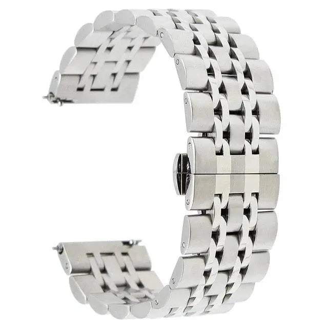 Roestvrijstalen Horlogeband 22mm Smartwatch Polsband Metalen Schakelband Verstelbaar Universeel Robuust