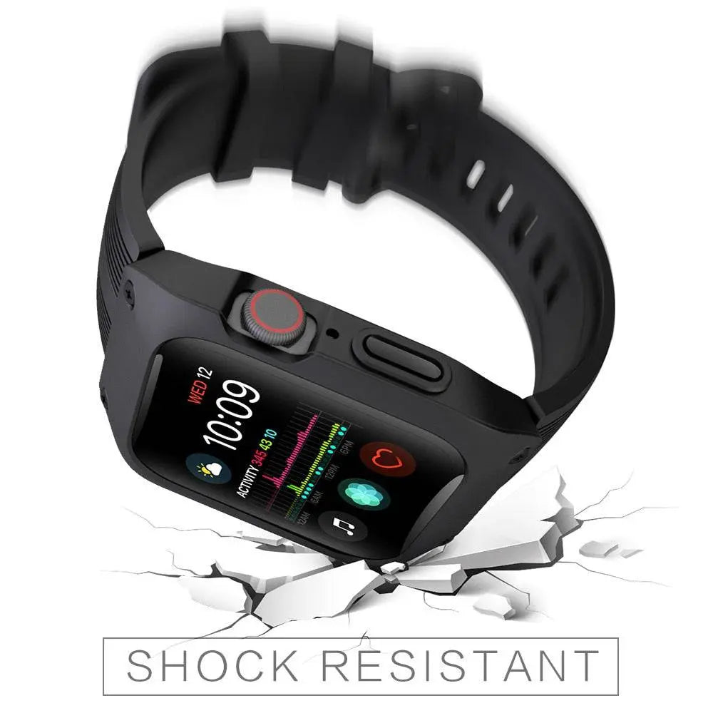 Beschermhoesje met Sportband voor Smartwatch 44mm Serie 4 en 5 Robuuste Stijl Zwart Wit Groen Sportief