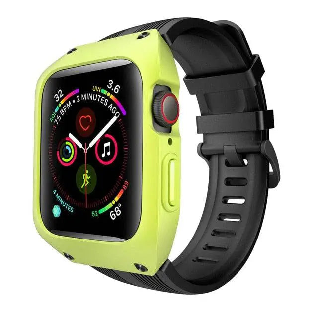 Beschermhoesje met Sportband voor Smartwatch 44mm Serie 4 en 5 Robuuste Stijl Zwart Wit Groen Sportief