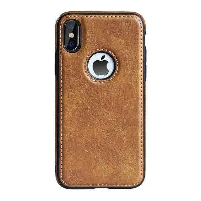 Leren iPhone Hoesje Vintage Stijl met Stevige Grip Camerabescherming en Duurzame Afwerking voor Dagelijks Gebruik