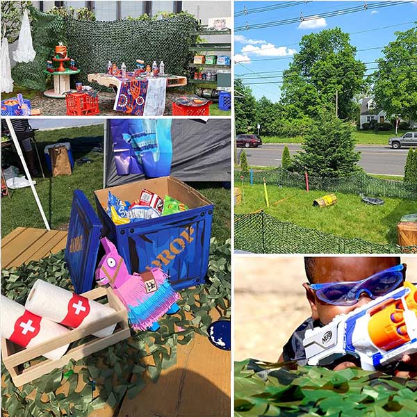 Camouflage Net Nylon Schaduwdoek voor Outdoor Camping Tuin Decoratie Opvouwbaar Meerdere Maten Beschutting