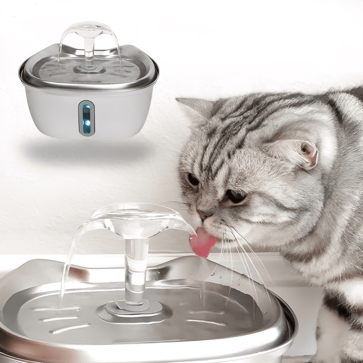 Drinkfontein Huisdieren RVS 3 Liter Circulerend Water Stillekering Gezondheid Katten Honden Waterdispenser
