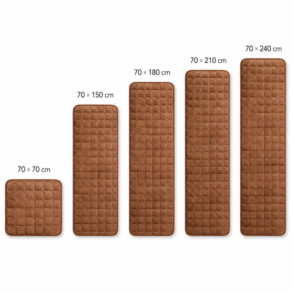 Doorgestikte Bankhoes Antislip Krasbestendig Huisdieren Beschermer 70-240cm Microfiber Donkergrijs Bruin