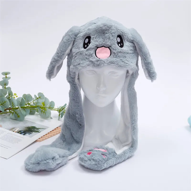 Pluche Muts met Bewegende Oortjes voor Kinderen en Volwassenen - Zachte Knuffelmuts met Springmechanisme