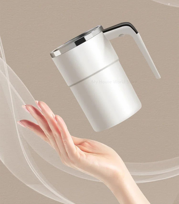 Zelfroerende Koffiemok Oplaadbaar met Magnetische Mixer LED Temperatuurindicator Roestvrij Staal Automatisch