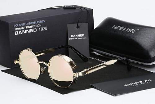 Ronde Gepolariseerde Zonnebril Metalen Montuur Retro Steampunk Stijl UV400 Bescherming Unisex Heren Dames