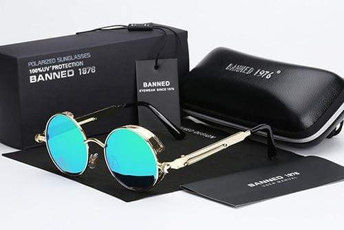 Ronde Gepolariseerde Zonnebril Metalen Montuur Retro Steampunk Stijl UV400 Bescherming Unisex Heren Dames