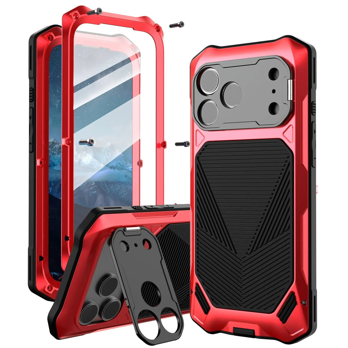 Metalen Telefoonhoes met Geïntegreerde Schermbescherming voor iPhone 17 Serie Air Versie Volledige Bescherming