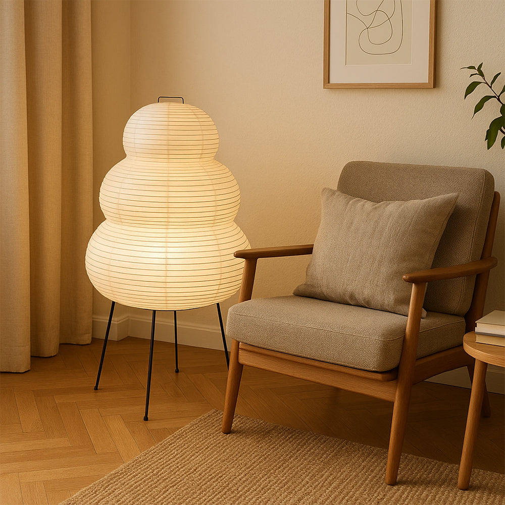 Vloerlamp Rijstpapier Ø40cm Wolkvormig Warm Wit 3000K Scandinavisch Design Sfeervolle Interieurverlichting